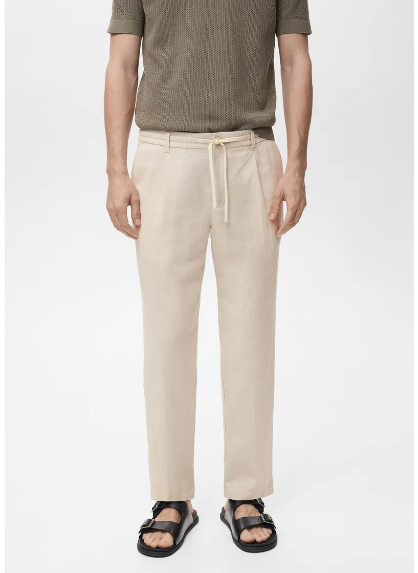 مانجو مان Slim-Fit Trousers With Drawstring