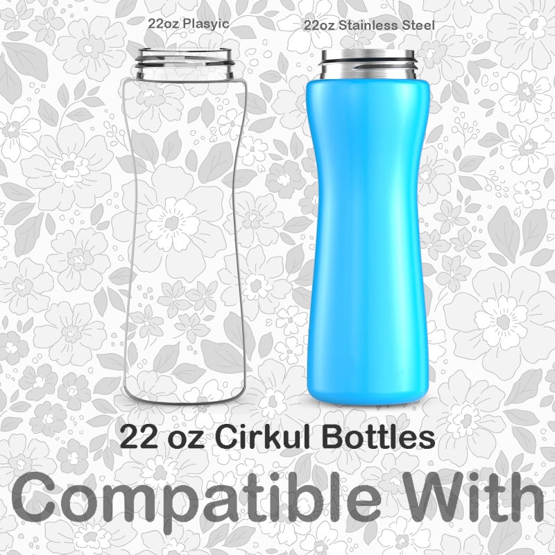 Sleilin 22Oz Cute Printed Sleeve Compatible With Cirkul Water Bottle For Plastic And Stainless Steel Bottles 22Oz Neoprene Sweat-Wicking Material Insulated Cover Designed With Handles (Pink Flower) - Image 2