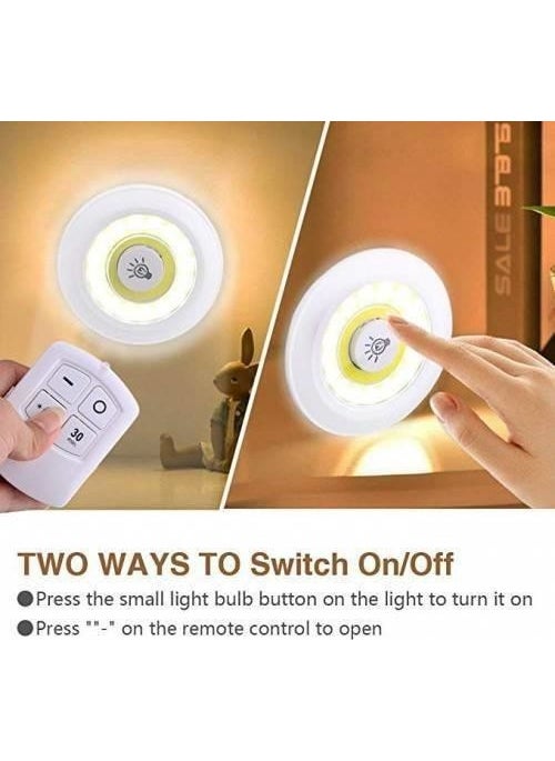 Technomax - Geseus Remote Controlled Battery Powered Triple Spot LED Lamp Powerful White LIGHT-2PCS - Image 1