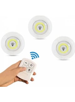 Technomax Geseus Remote Controlled Battery Powered Triple Spot LED Lamp Powerful White LIGHT-2PCS  - Image 3