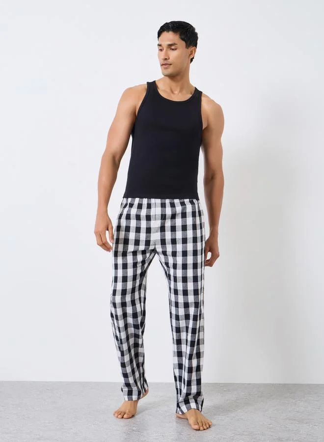 Styli Men Checked Relaxed Fit Pyjama Pants