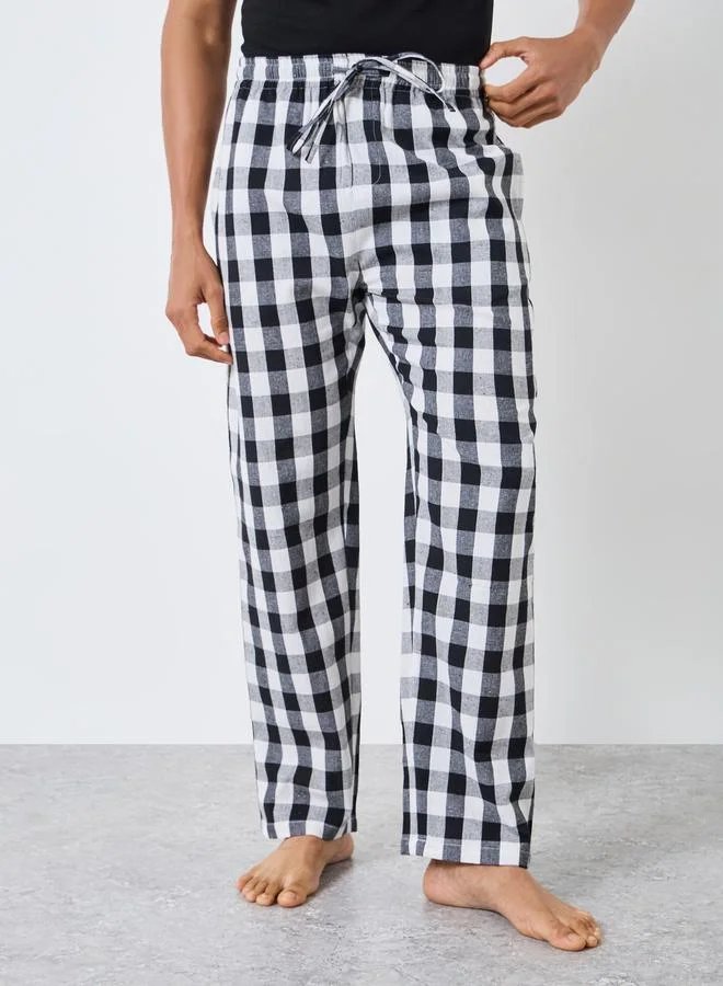 Men Checked Relaxed Fit Pyjama Pants