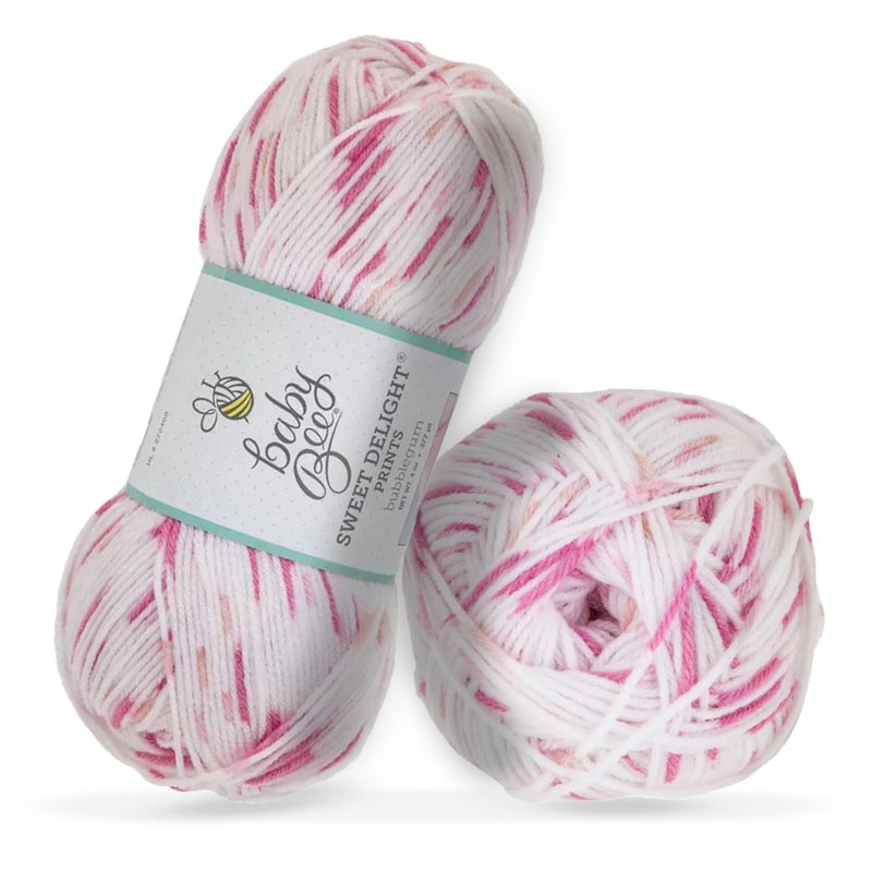Hobby Lobby Baby Bee 3 Light Acrylic Polyamide Yarn for Crocheting Knitting Soft Skein 377 Yards Craft Supplies for Handcrafting Bubblegum - Image 3