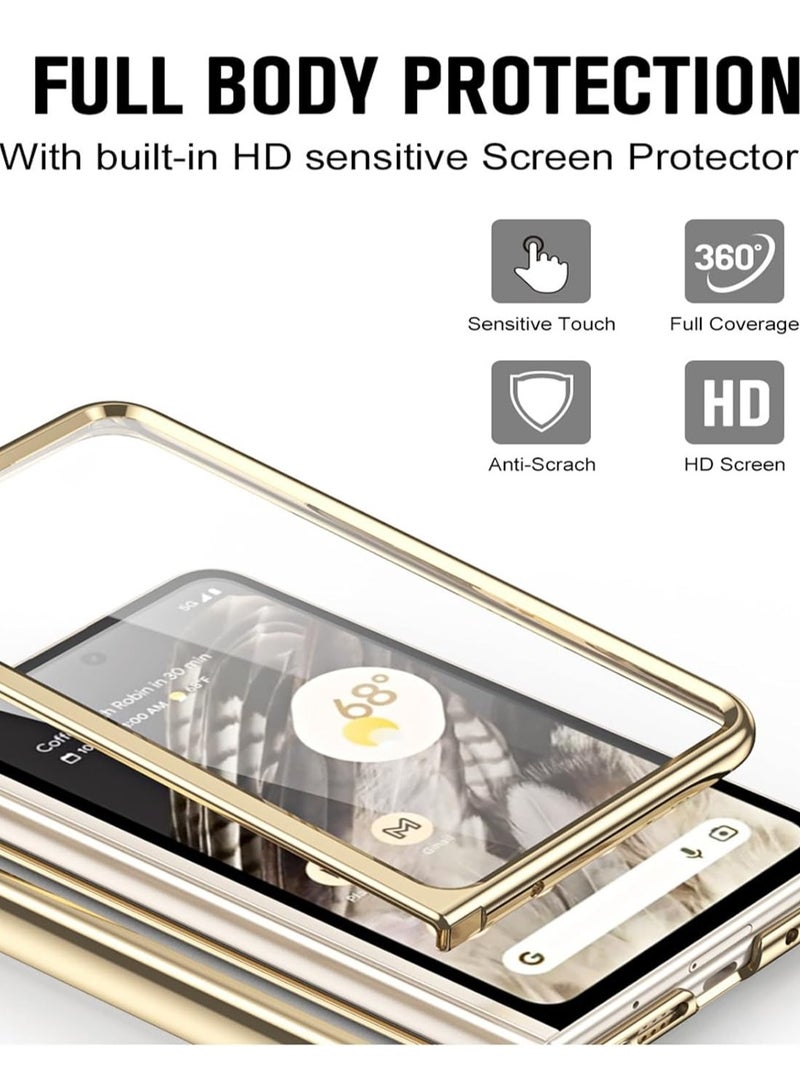 Phone Case Compatible with Google Pixel Fold 5G 2023 Hinge Protection Built-in Screen Protector Ultra Thin Mechanical Style Pattern Case with Stand  - Image 2