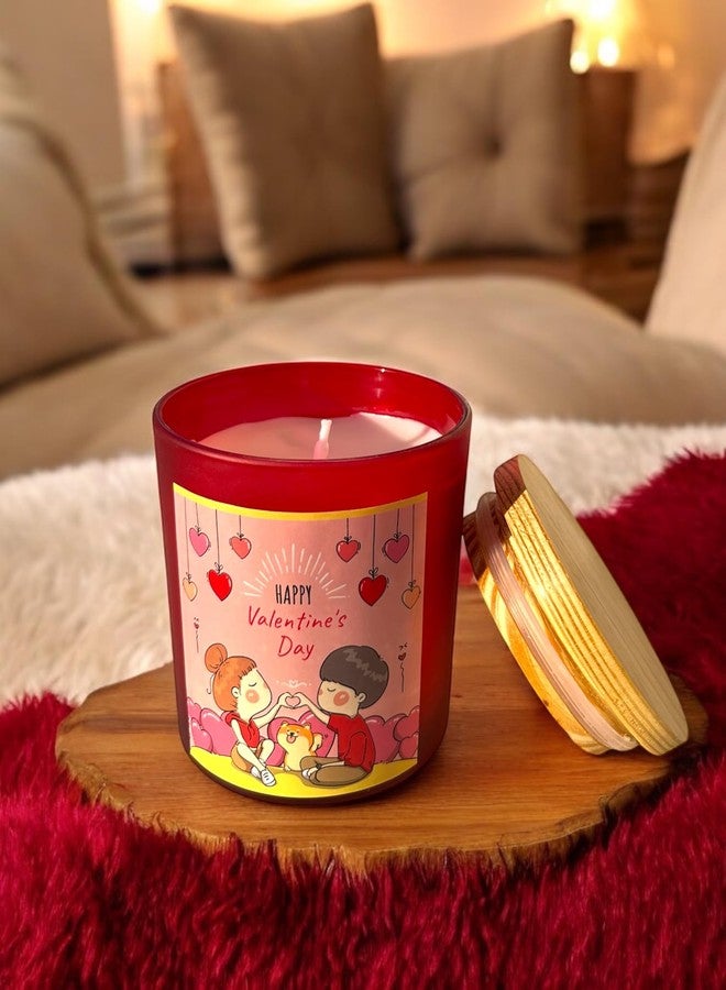 SINCE 7 STORE Cute Couple Valentine's Day Gift - Red Frosted Jar Soy Wax Candle for Girlfriend, Boyfriend, Wife, Husband, Romantic Gift for Couples, Love, and Special Occasions - Image 2