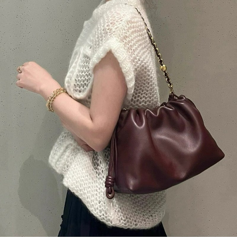 High Quality France Purchasing Luojia High Version Geometric Bag Large Capacity Leather Pillow Bag Cloud Bag - Image 2