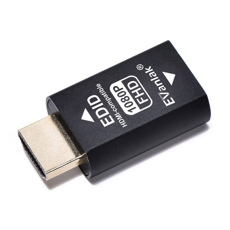 EVanlak Hdmi Edid Emulator Passthrough 3rd Generrtion Premium Aluminum Eliminated Emulator Adapter Work with Mac Thunderbolt to HDMI Switches/Extender/AV Receiver/Video Splitters-1920X1080@59hz - Image 1