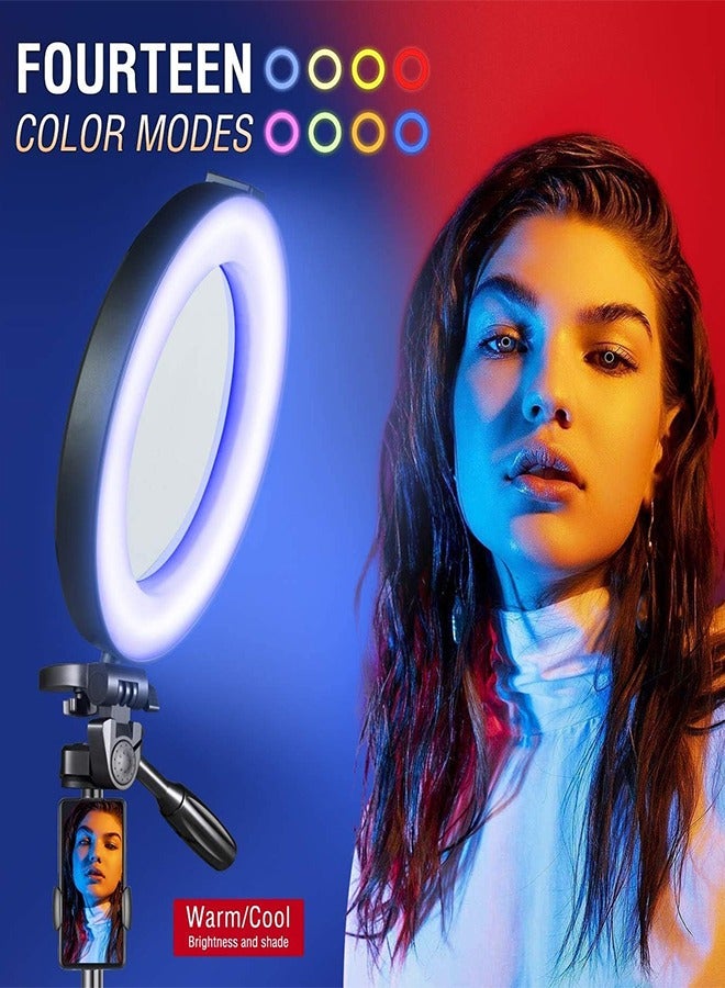 Dimmable LED Ring Light  10inch With Tripod Stand Multicolour - Image 4