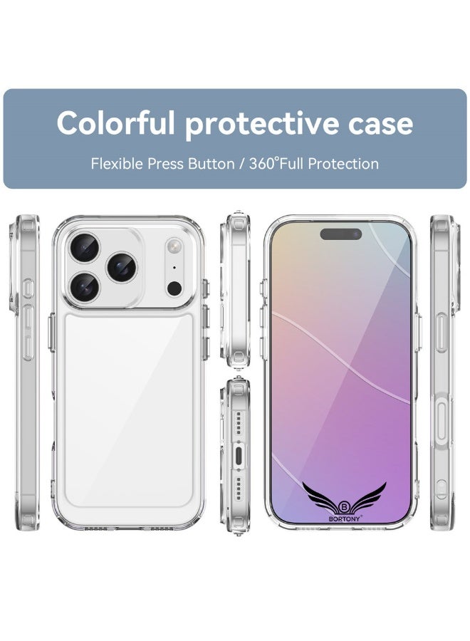 BORTONY iPhone 17 Pro Case Clear, Slim Scratch Resistant Anti-Drop iPhone 17 Pro Cover Shockproof Protective Phone Case for iPhone 17 Pro 6.3 inch - Image 4