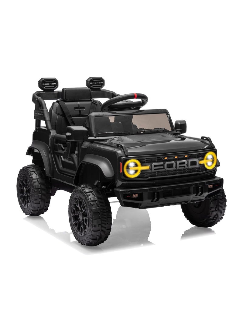 ALBADER Electric Car Ride Licensed Ford Bronco Raptor, Ride on Toys for Kids, Children Electric Vehicles, Toddler Battery Powered 12V Car with Double Doors And Remote, Safety Belt, Led Lights - Image 1