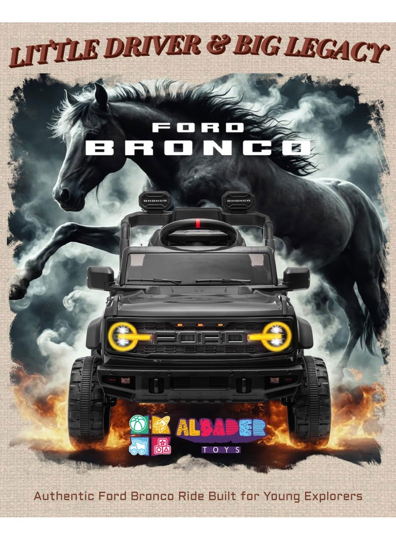 ALBADER Electric Car Ride Licensed Ford Bronco Raptor, Ride on Toys for Kids, Children Electric Vehicles, Toddler Battery Powered 12V Car with Double Doors And Remote, Safety Belt, Led Lights - Image 2