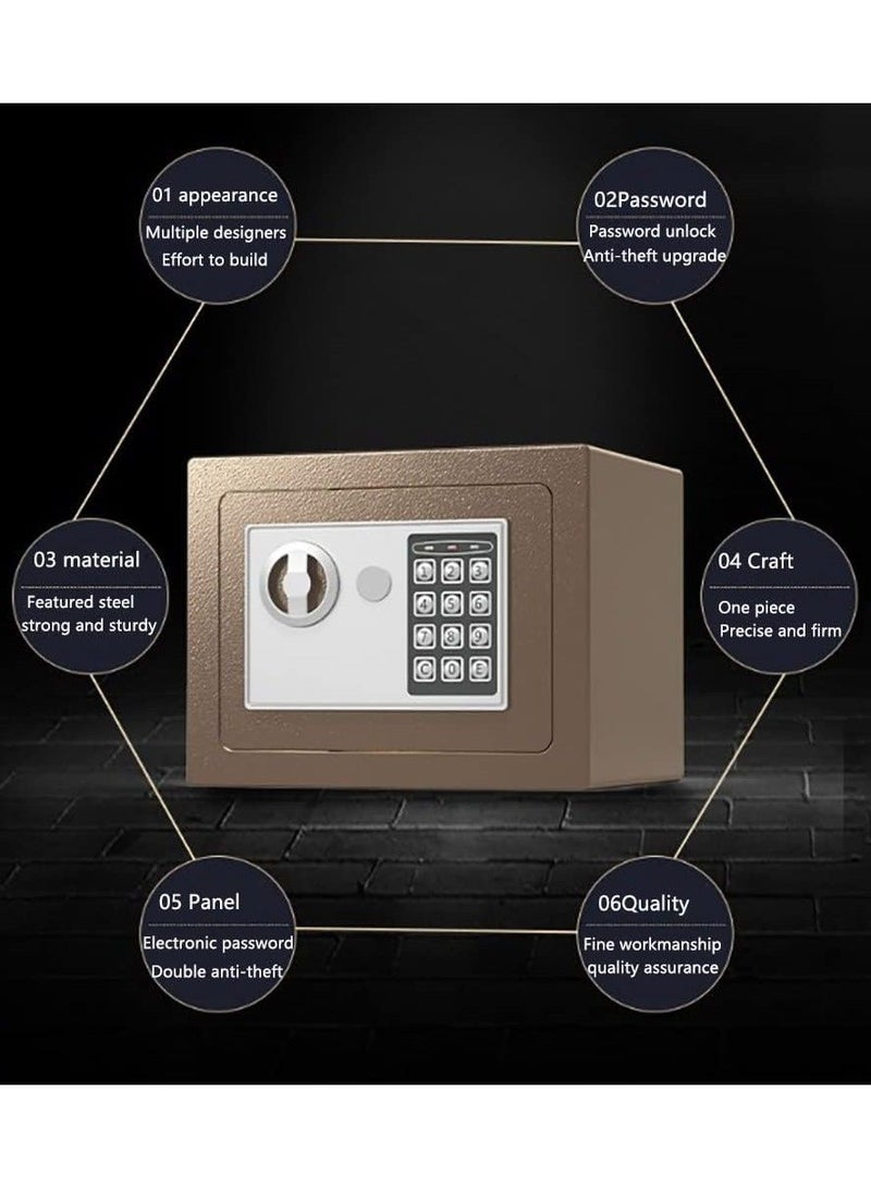 Digital Security Safe Box with Electronic Keypad - Steel Lock Box for Money, Jewelry, Passport,Documents, Protection, Ideal for Home, Office, Hotel, Business or Travel (9"x7"x7",White)  - Image 4