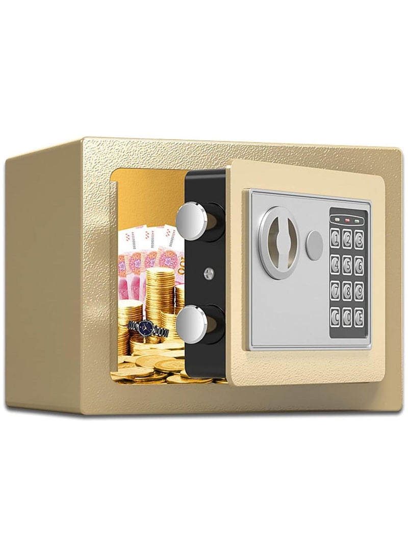 Digital Security Safe Box with Electronic Keypad - Steel Lock Box for Money, Jewelry, Passport,Documents, Protection, Ideal for Home, Office, Hotel, Business or Travel (9"x7"x7",White)  - Image 1