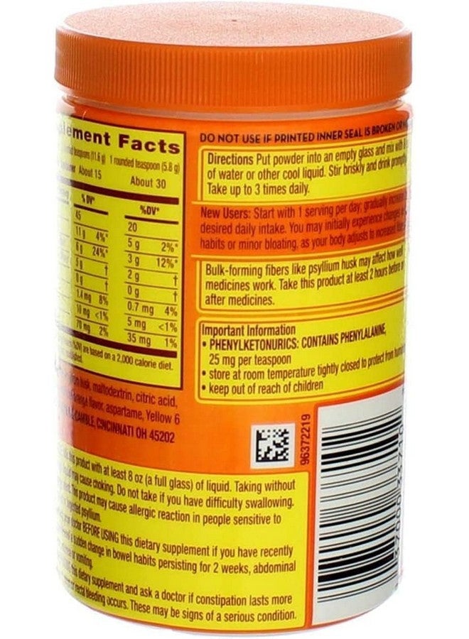 Metamucil Daily Fiber Supplement/Therapy for Regularity, Sugar Free, Orange Smooth, 6.1 oz (Pack of 3) - Image 3