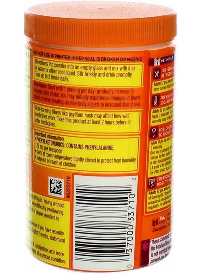 Metamucil Daily Fiber Supplement/Therapy for Regularity, Sugar Free, Orange Smooth, 6.1 oz (Pack of 3) - Image 4