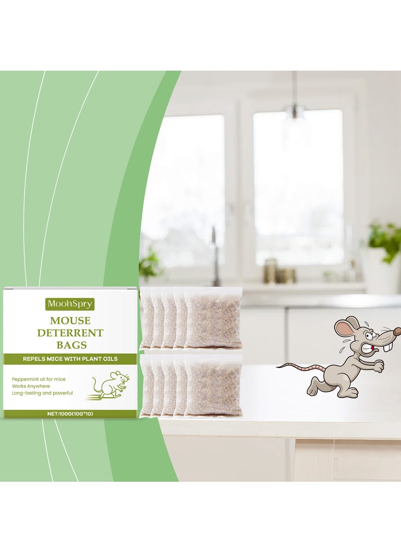 Generic Mouse Repellent Bag Peppermint Oil Household Repellent Plant Essential Oil Indoor Repellent Rodents 100g (10g*10)  - Image 1