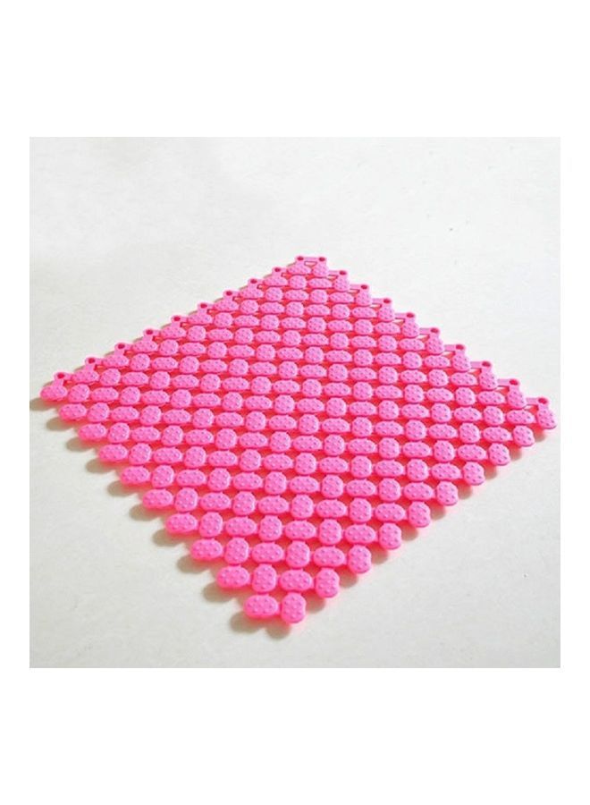 NIBEMINENT Plastic Bathroom Shower Mat Pink 32x3x32cm - Image 1