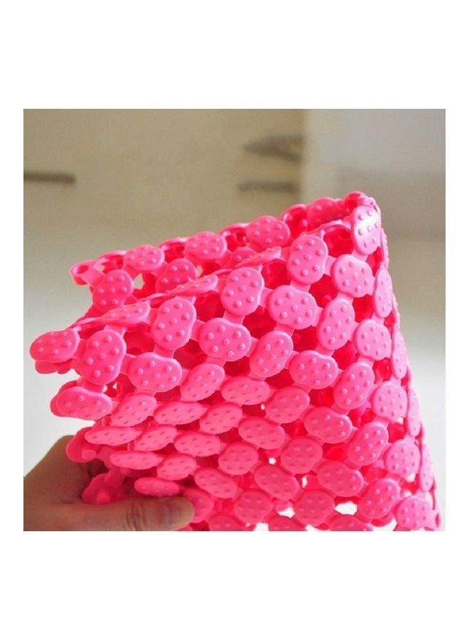 NIBEMINENT Plastic Bathroom Shower Mat Pink 32x3x32cm - Image 2