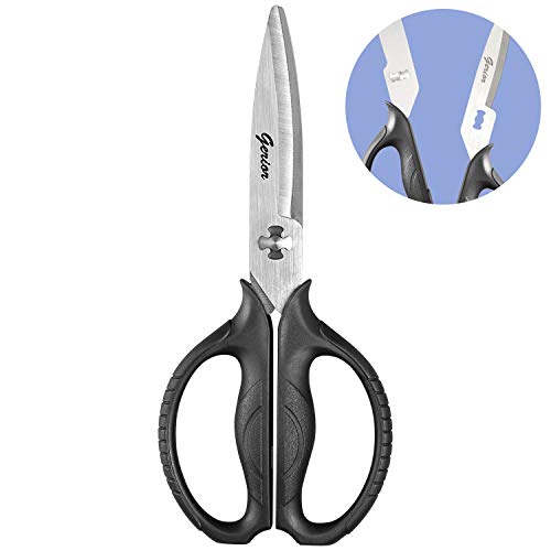 Gerior Food Scissors - Stainless Steel Kitchen Shears for Food, Chicken, Meat, Vegetables & Herbs (Black) - Image 1