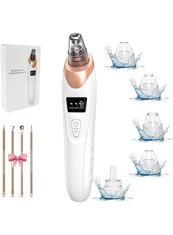Blackhead Remover Pore Vacuum, Upgraded Facial Pore Cleaner-5 Suction Power, 5 Probes, USB Rechargeable Blackhead Vacuum Kit Electric Acne Extractor Tool for Women & Men, 3w - Image 1