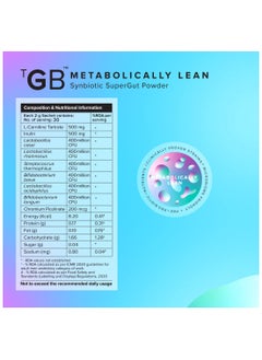 The Good Bug Metabolically Lean SuperGut Powder Probiotics, L-Carnitine For Men And Women - 15 Sachets  - Image 2