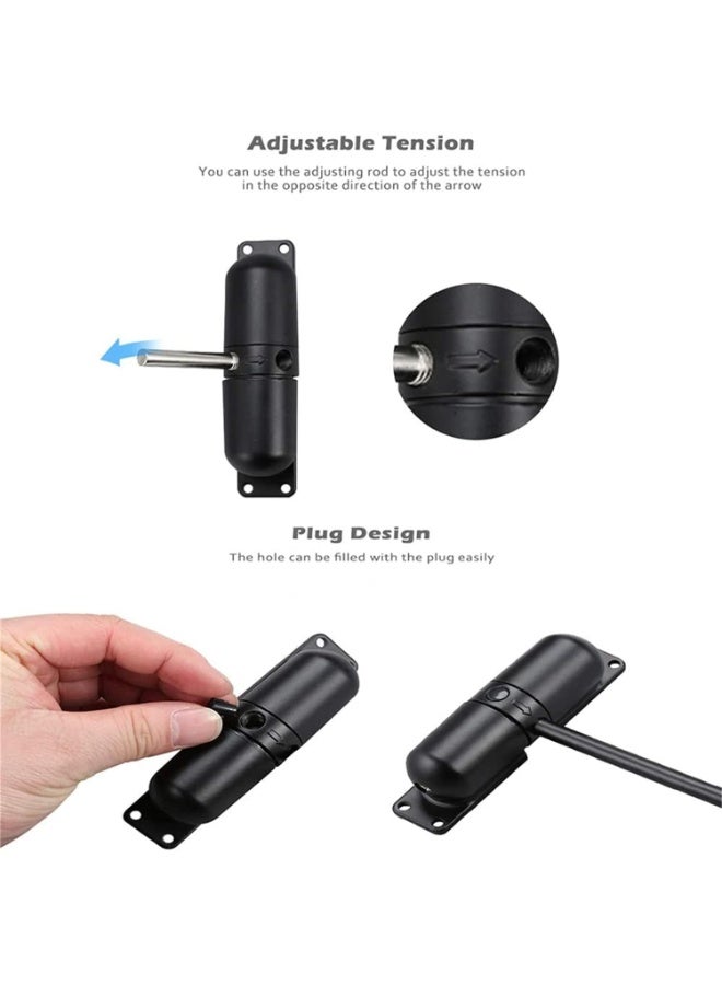 Dovva Automatic Door Closer, Safety Spring Door Closers, Stainless Steel Door Closing Controller for Residential Commercial Use, Automatic Sliding Door Closer for Homes (Black) - Image 3