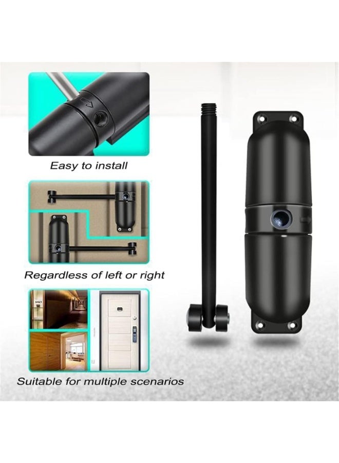 Dovva Automatic Door Closer, Safety Spring Door Closers, Stainless Steel Door Closing Controller for Residential Commercial Use, Automatic Sliding Door Closer for Homes (Black) - Image 4