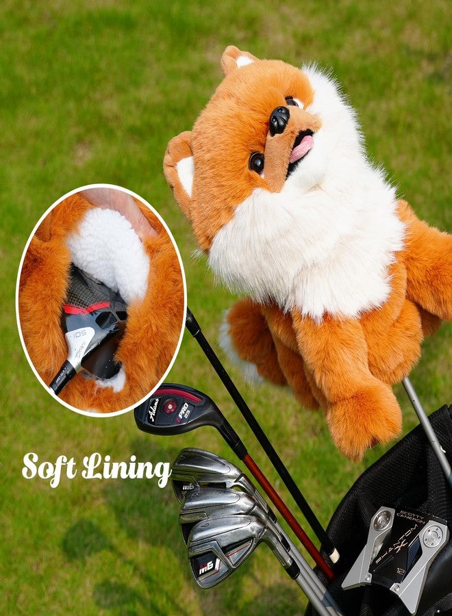 Big Crazy Pomeranian Golf Head Covers, Plush Golf Club Covers, Cute and Funny Driver Headcover, Soft Lining for Club Head Protecitve, Animal Driver Headcover, Golf Gift for Family and Friends - Image 5
