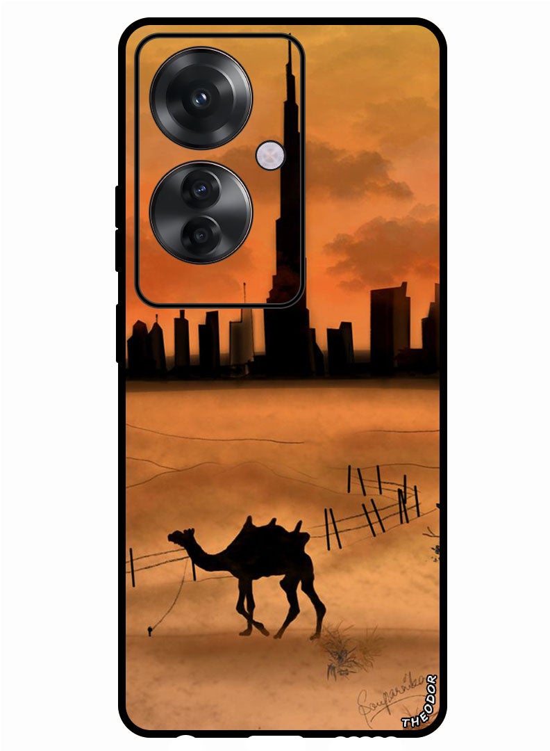 Theodor Protective Case Anti Scratch Shock Proof Bumper Cover For Oppo F25 Pro Sunset Camel Burj Khalifa - Image 1
