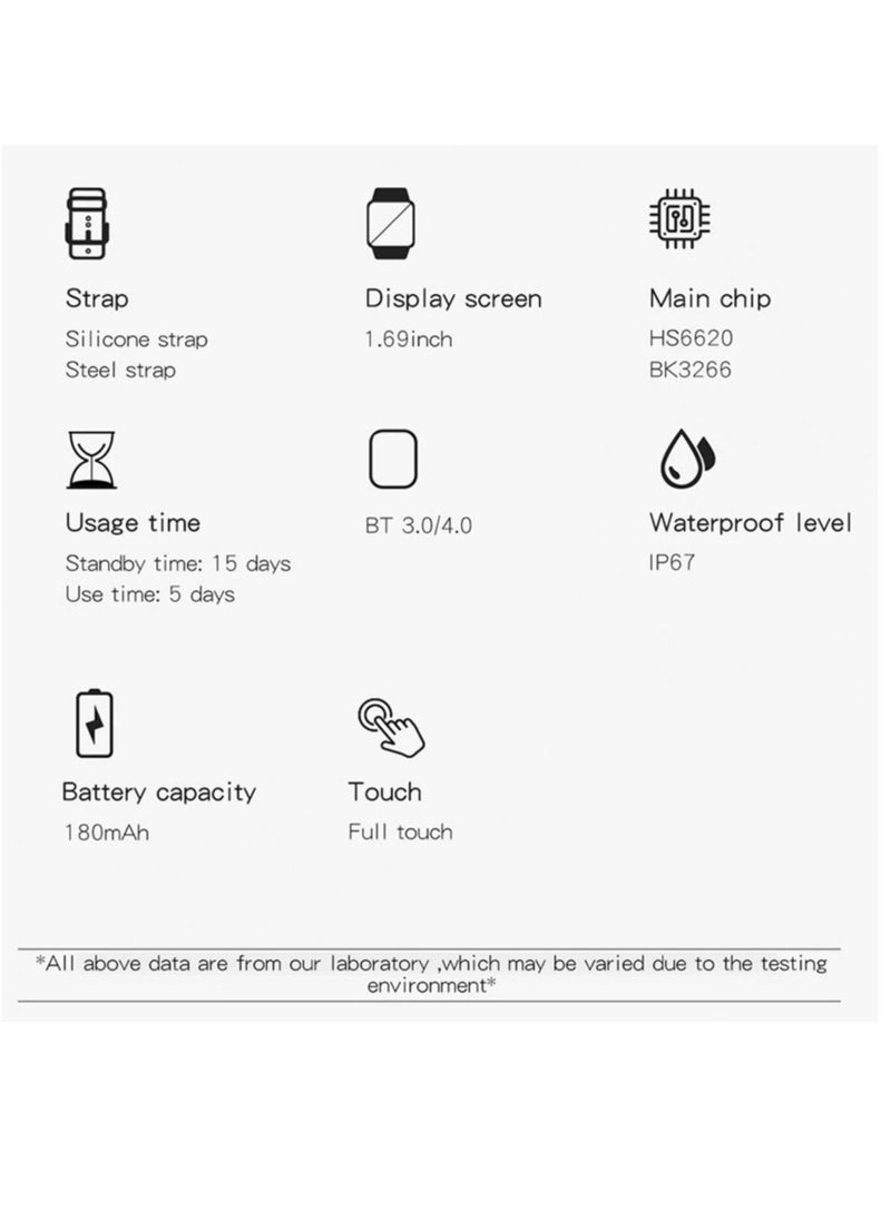 Generic - Y13 Multifunctional Smart Watch, 1.7 Inch Full Touch Screen IP67 Waterproof 3D Activity Sensor, Real-Time Heart Rate Measurement, Sleep Monitoring - Image 1