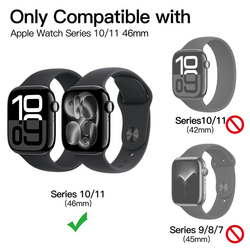 حامي شاشة من مادة TPU من JETech لساعة Apple Watch سلسلة 11/10 بحجم 46 مم، عبوة تحتوي على 3 قطع - Image 2