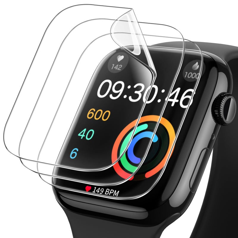 حامي شاشة من مادة TPU من JETech لساعة Apple Watch سلسلة 11/10 بحجم 46 مم، عبوة تحتوي على 3 قطع - Image 1