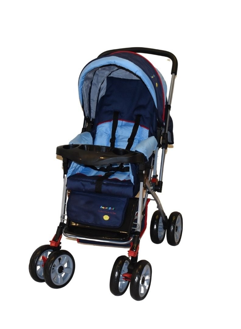 SmartBaby Baby Stroller Foldable Aluminum Pushchair with Adjustable Backrest Canopy 5-Point Harness High Anti-Shock Absorption All Terrain Pram - Image 1