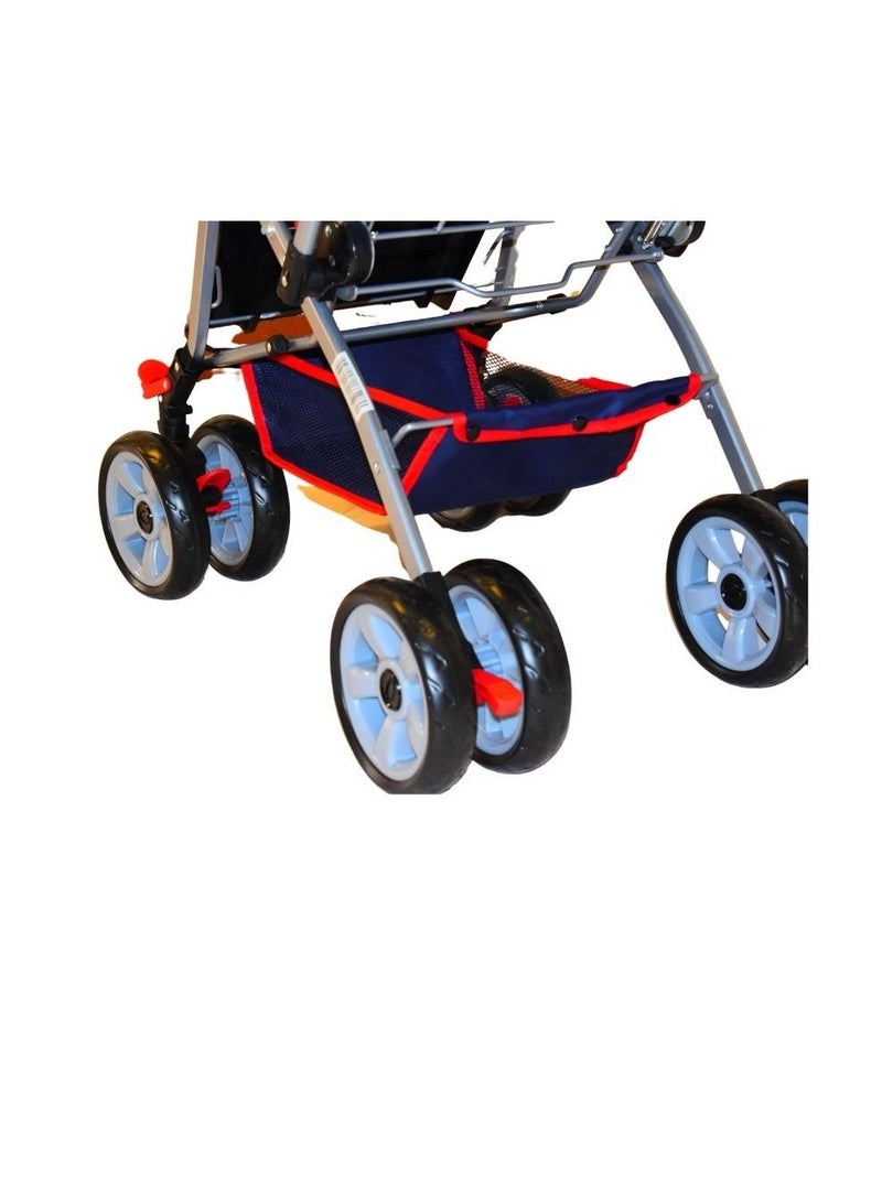 SmartBaby Baby Stroller Foldable Aluminum Pushchair with Adjustable Backrest Canopy 5-Point Harness High Anti-Shock Absorption All Terrain Pram - Image 5