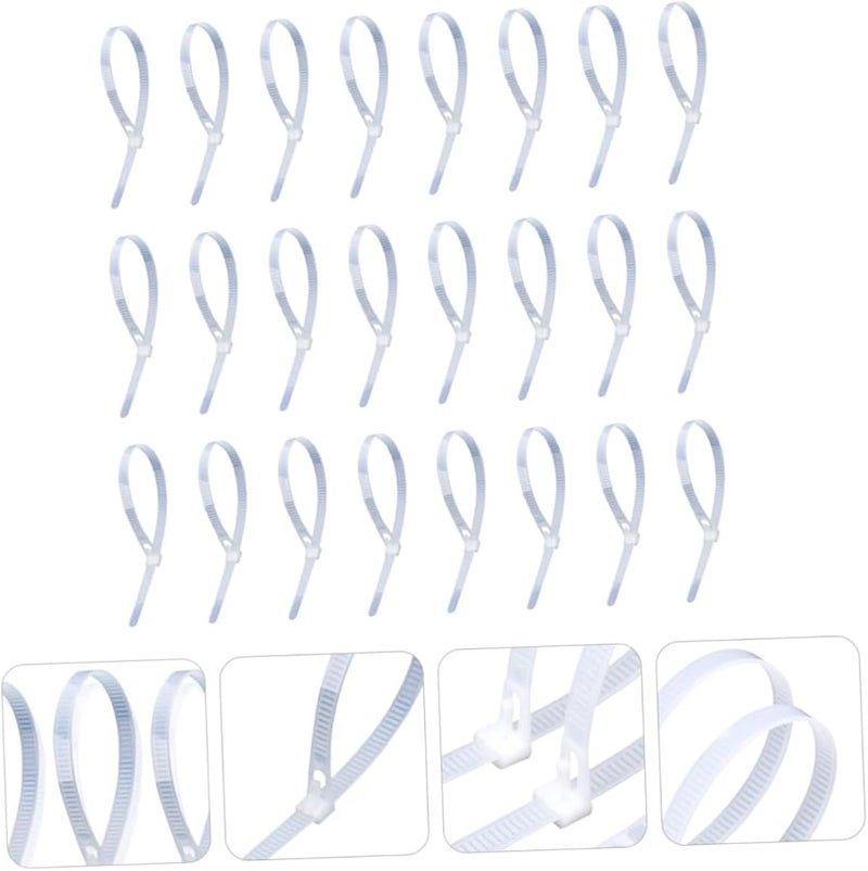 Releasable Nylon Cable Ties 100pcs Weather Resistant Reusable Wire Straps for Indoor Outdoor Use - Image 4