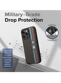 BMW CG MOBILE for iPhone 15 Pro, BMW Phone Case in Gray Mesh Printed Tricolor Lines - Gray  - Image 2