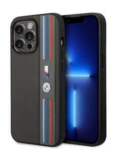 BMW CG MOBILE for iPhone 15 Pro, BMW Phone Case in Gray Mesh Printed Tricolor Lines - Gray  - Image 4
