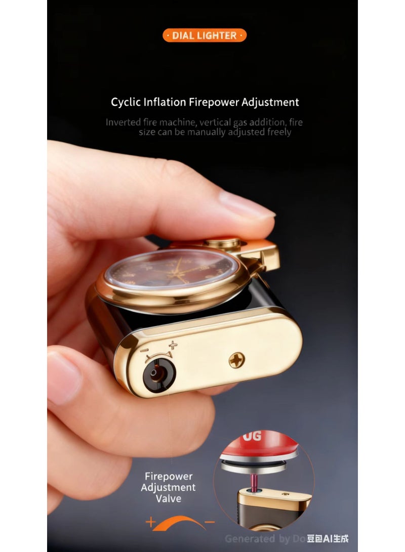 Fashionable And Creative Windproof Lighter With Clock For Men.Random Color (Without Gas) - Image 4