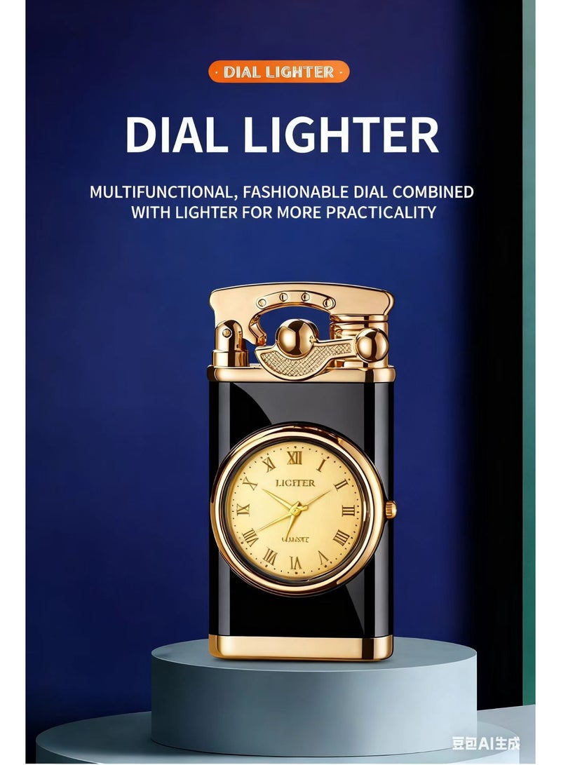 Fashionable And Creative Windproof Lighter With Clock For Men.Random Color (Without Gas) - Image 5