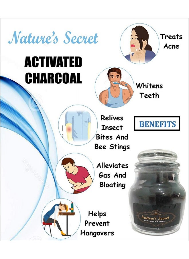 Nature's Secret Activated Charcoal Powder For Face Mask And Teeth Cleaning, Black, 35 G  - Image 2