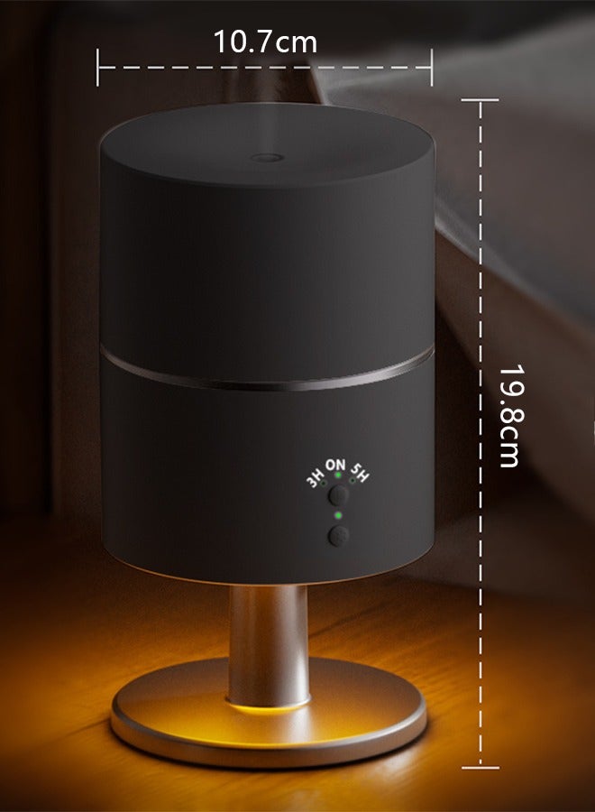 Essential Oil Diffuser Classic White/Warm Light Table Lamp Small Aromatherapy Diffuser 260ml Cold Mist Small Humidifier for Bedroom diffusers for Home Office Bedroom, Black  - Image 4
