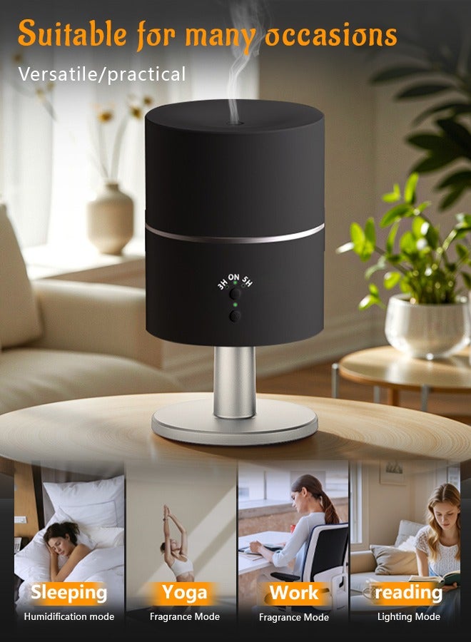 Essential Oil Diffuser Classic White/Warm Light Table Lamp Small Aromatherapy Diffuser 260ml Cold Mist Small Humidifier for Bedroom diffusers for Home Office Bedroom, Black  - Image 3