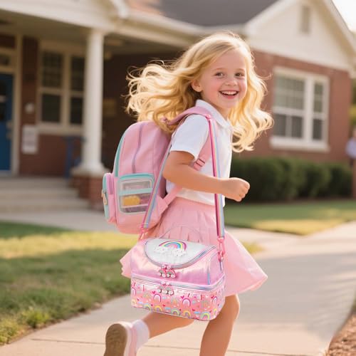 RHCPFOVR Kids Lunch Bag - Double Decker Cooler Insulated Lunch Box for Boys Girls Washable Lunch Bag and Reusable Toddler Lunchbox for School and Daycare - Image 2
