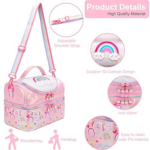 RHCPFOVR Kids Lunch Bag - Double Decker Cooler Insulated Lunch Box for Boys Girls Washable Lunch Bag and Reusable Toddler Lunchbox for School and Daycare - Image 3
