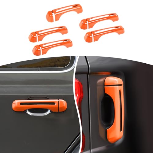 JOSHELA for Jeep JL Tailgate Door Handle Cover Trim Fit for Jeep Wrangler JL JLU 2018 up 4DR Orange Exterior Accessories 5pcs - Image 3