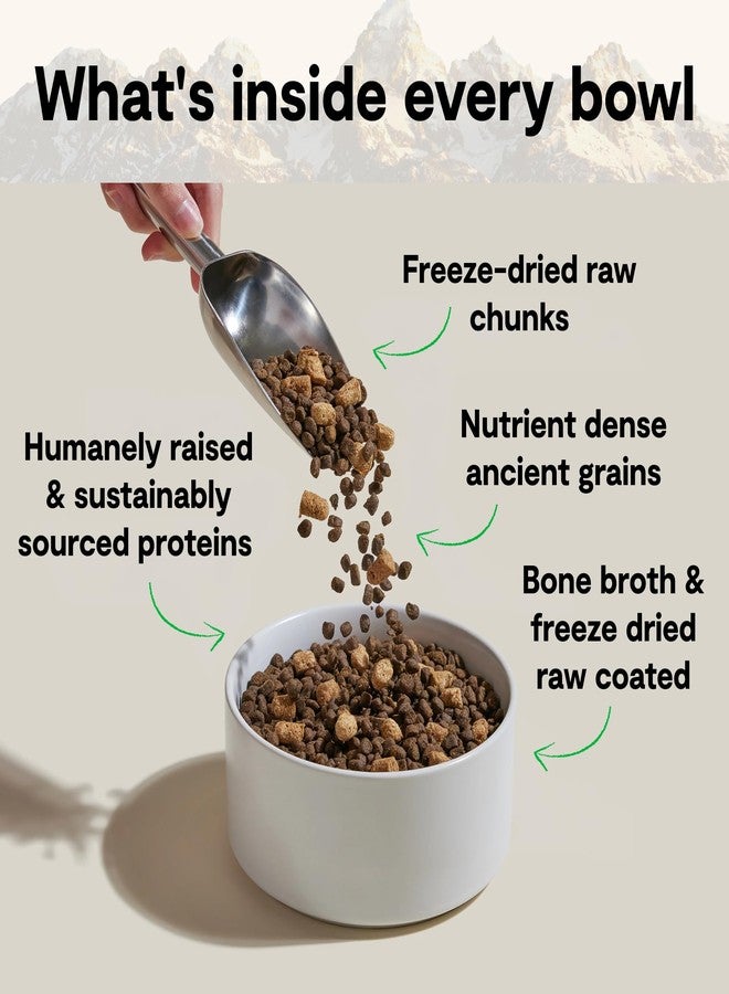 Open Farm, RawMix Ancient Grains Dry Dog Food, Protein-Packed Kibble Coated in Bone Broth with Freeze Dried Raw Chunks, Lamb Venison Bison, Great Plains Recipe, 3.5lb Bag - Image 3