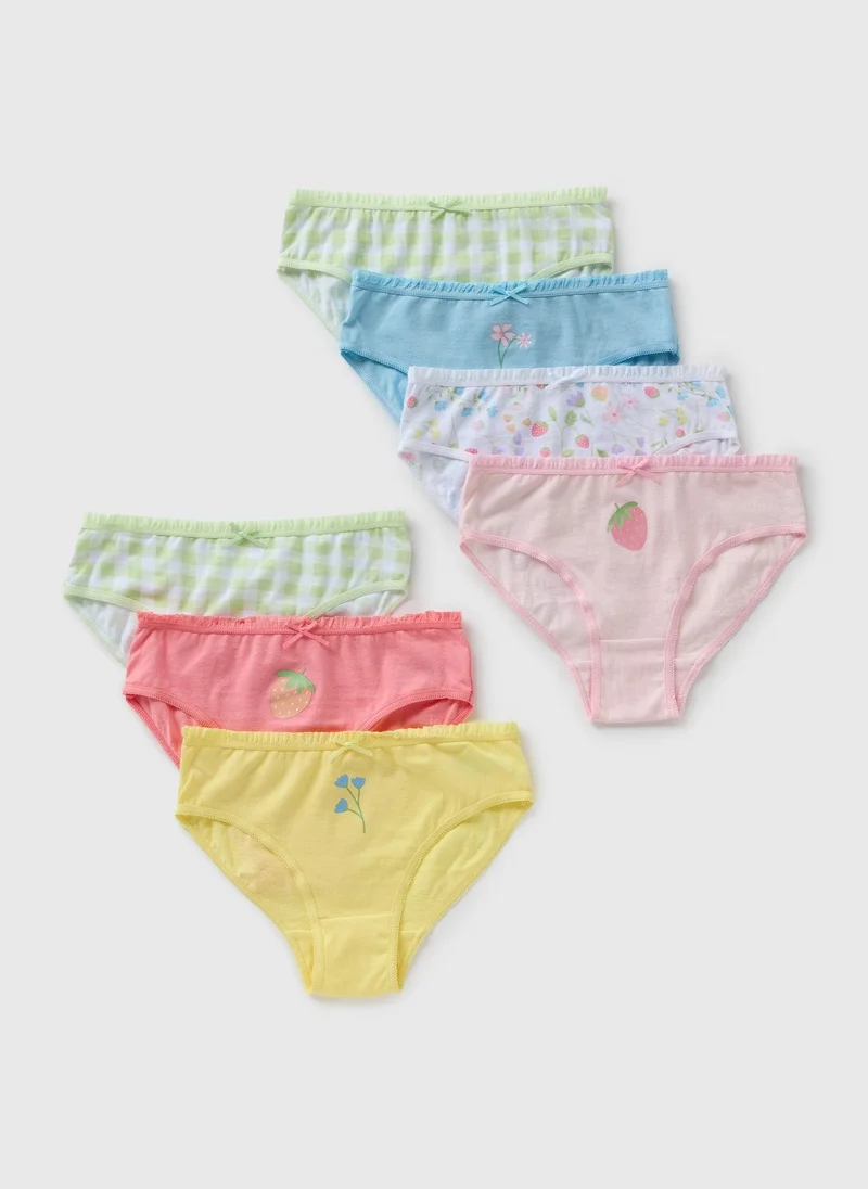 Matalan 7 Pack Multicolour Fruit Floral Knickers