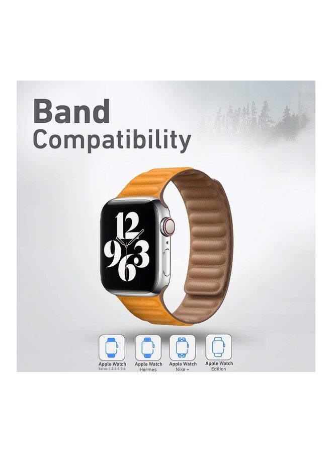 NIBEMINENT Strap For Apple Watch Brown - Image 3