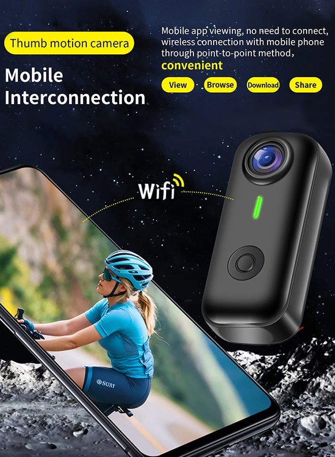 Mini Body Camera Action Cam with Auido & Video Recording, 128G TF Card, Thumb Size Hands Free Body Worn Cameras, Wearable Portable Camcorder for Work Travel Pet Walk Vlog - Image 5