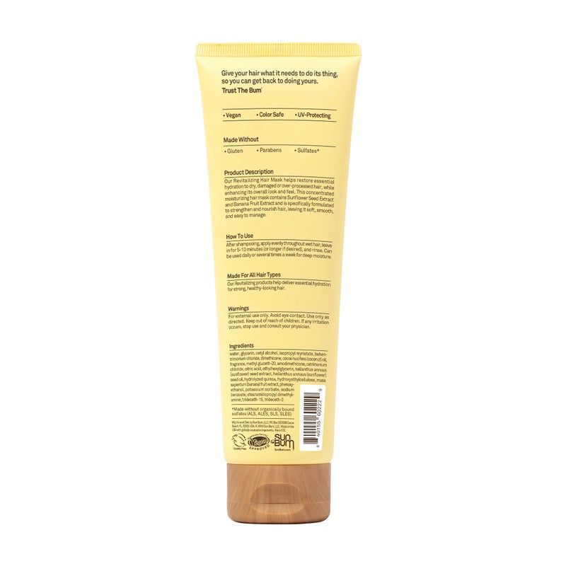 Sun Bum Revitalizing Deep Conditioning Hair Mask - Moisturizing and Restoring Treatment for Damaged Hair - Strengthening - Smoothing and Nourishing Formula - Vegan and Cruelty Free - 6 oz - Image 5